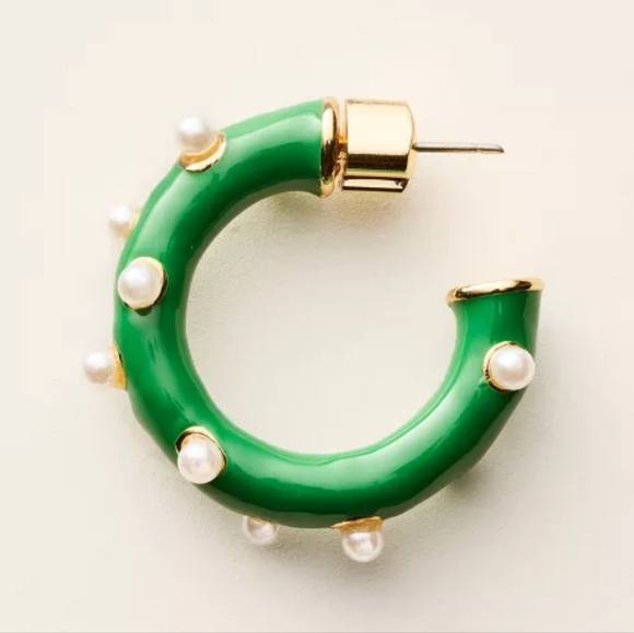 Kate Spade X Target Pearl Polka Dot Hoop Earrings NWT - Picture 2 of 3